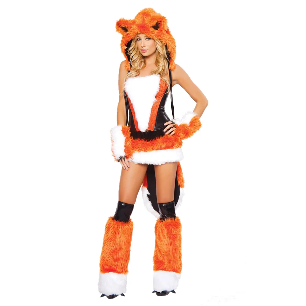 Donne Adulte Furry Animal Cosplay Costumi Di Volpe Sexy Halloween Carnival Party Outfit Dress Up