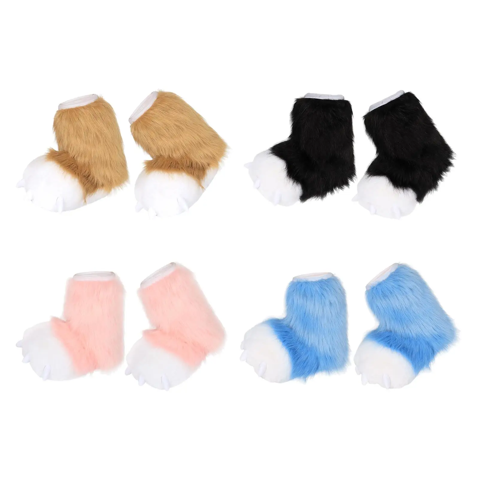 Fuzzy Paw Cosplay Accessori Divertenti Fursuit Animal Plush Beast Foot For Holiday Children Stage Performance Prom Dress Up