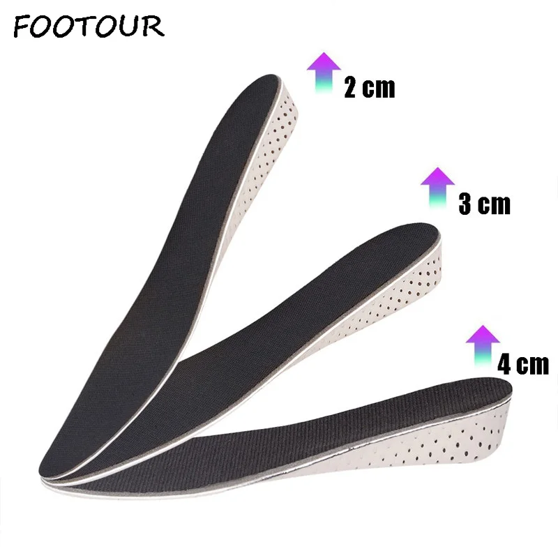 Footour 4D Altezza Aumento Solette Traspirante Confortevole Eva Memory Foam Solette Solette Per Scarpe Uomo Donna 2/3/5 Cm Up Foot Pad