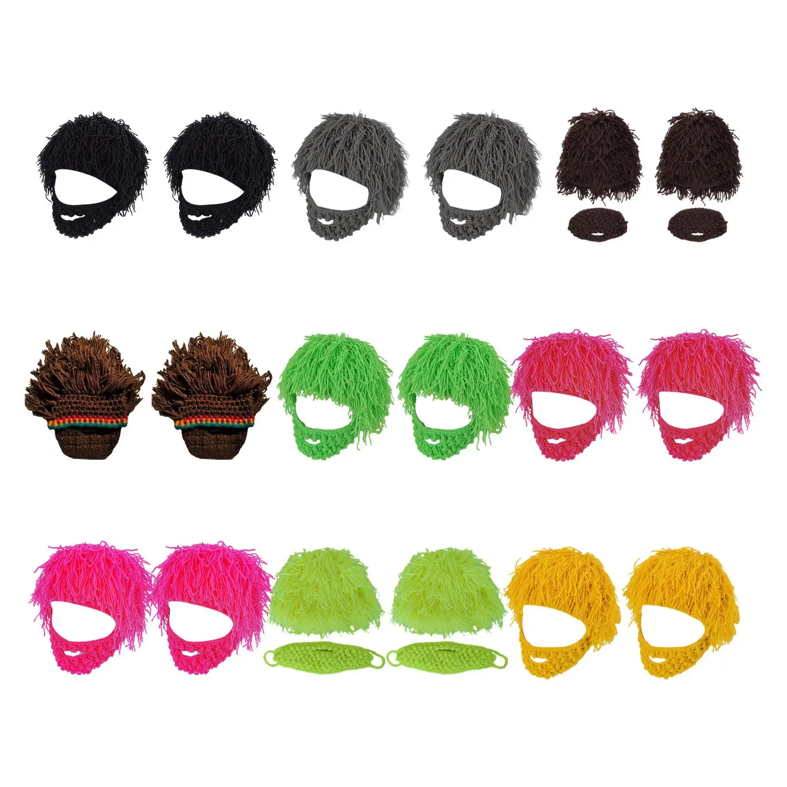 Cappello Lavorato A Maglia Vestito A Mano Prop Berretto Lavorato A Maglia Berretto Invernale Fuzzy Cappello Da Barba Per Snowboard Ciclismo Festival P