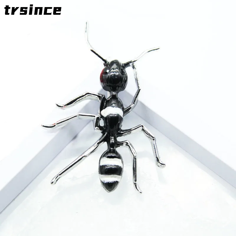 Black Ant Enamel Brooches Women Men Alloy Big Insect Banquet Party Brooch Pins Western Accessories