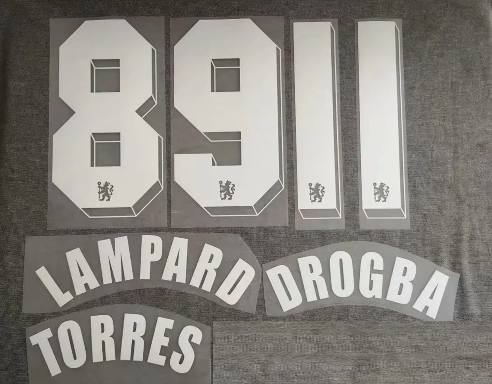 2011-2012 #11 Drogba Nameset #9 Var #8 Lampard Nameset Iron On Heat Transfer Soccer Patch Badge