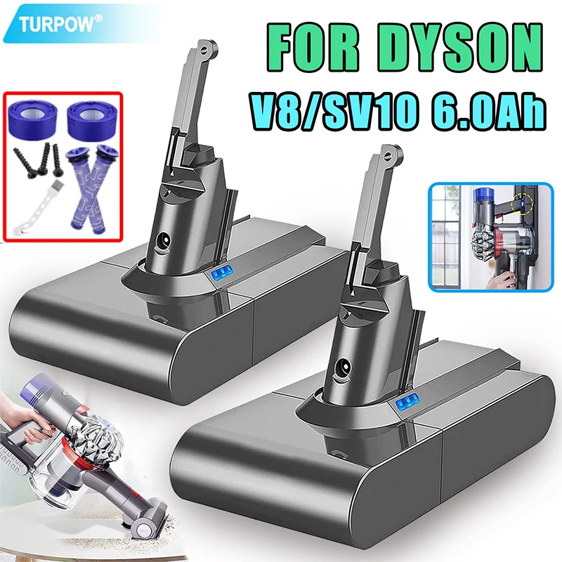 Per Dyson 21.6V 6000Mah V8/Sv10 Sostituzione Della Batteria Dell'Aspirapolvere Per Dyson V8 Series V8 Absolute V8 Fluffy Sv10 Vacu Senza Cavo