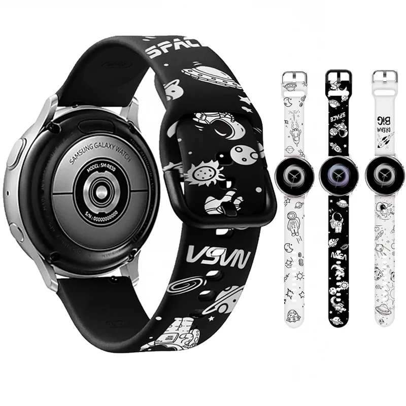 Cinturino In Silicone 20Mm Per Samsung Galaxy Watch Active 2 Braccialetto Sportivo Per Samsung Galaxy Watch Cartoon Astronaut Watch Band 22Mm