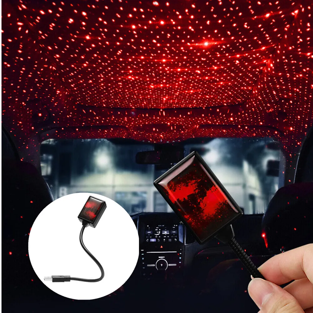 Car Interior Atmosphere Car Roof Star Sky Lamp Ambient Usb Night Light Atmosphere Lamp Decoration Light Christmas New Year Gift