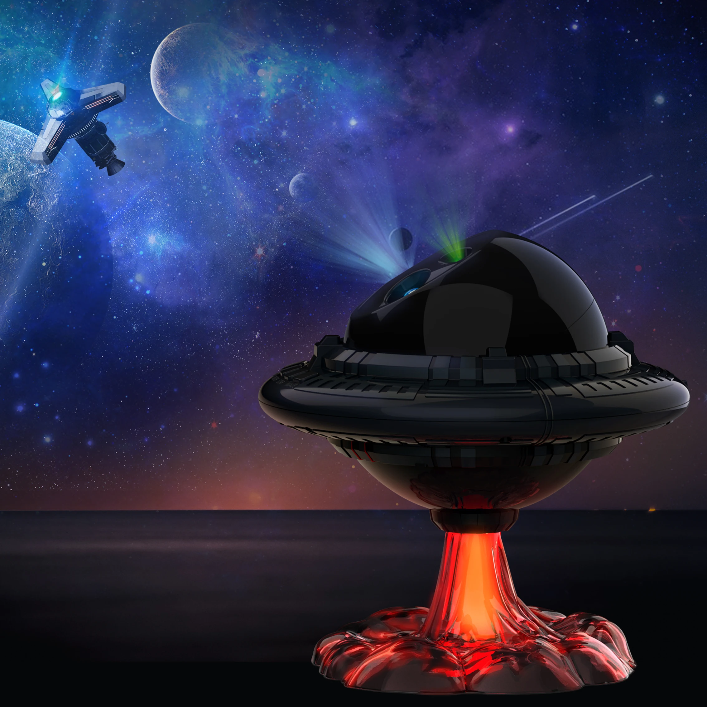 Ufo Starry Sky Projection Light Creative Kid Gift Led Light 9 In 1 Night Light Starry Sky Projection Atmosphere Light Decoration