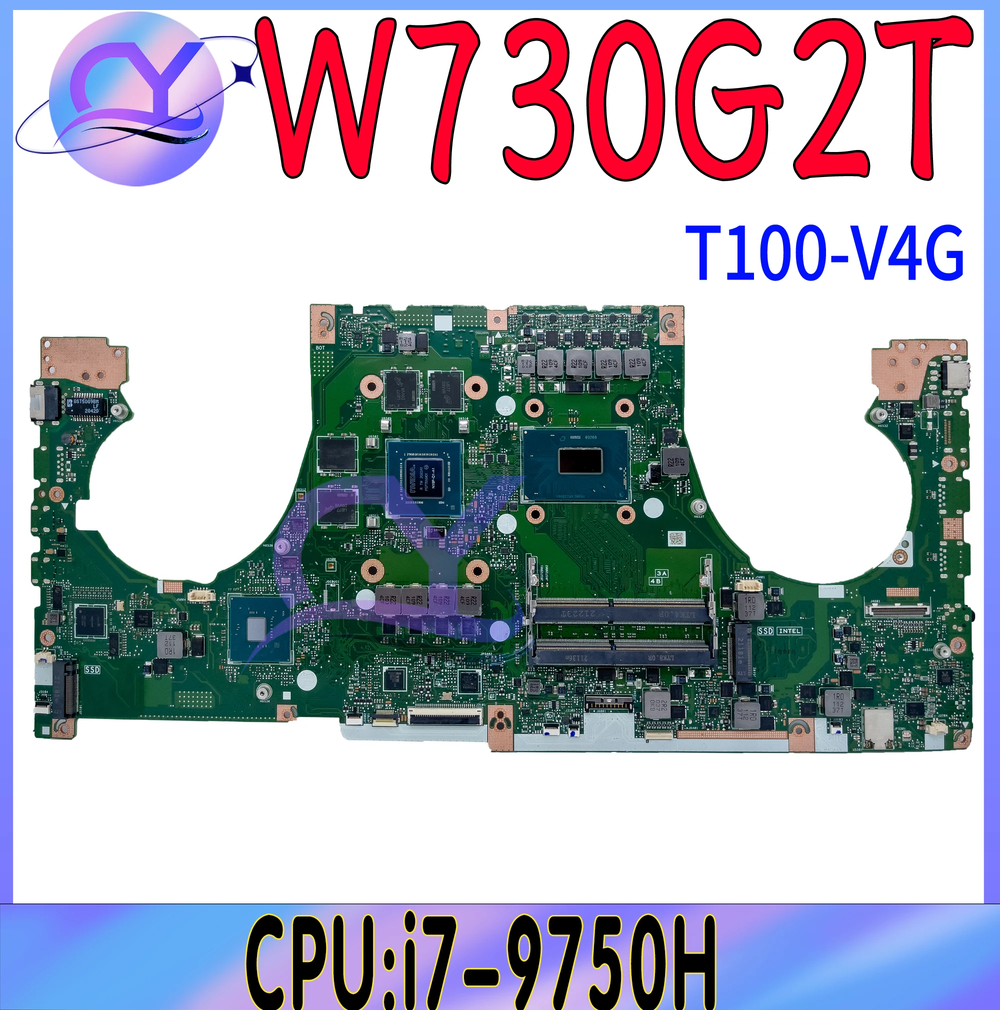 Scheda Madre W730G2T Per Scheda Madre Per Laptop Asus Proart Studiobook Pro X W730G2T-G730G1T Con I7-9750H T2000 T1000 100% Funzionante