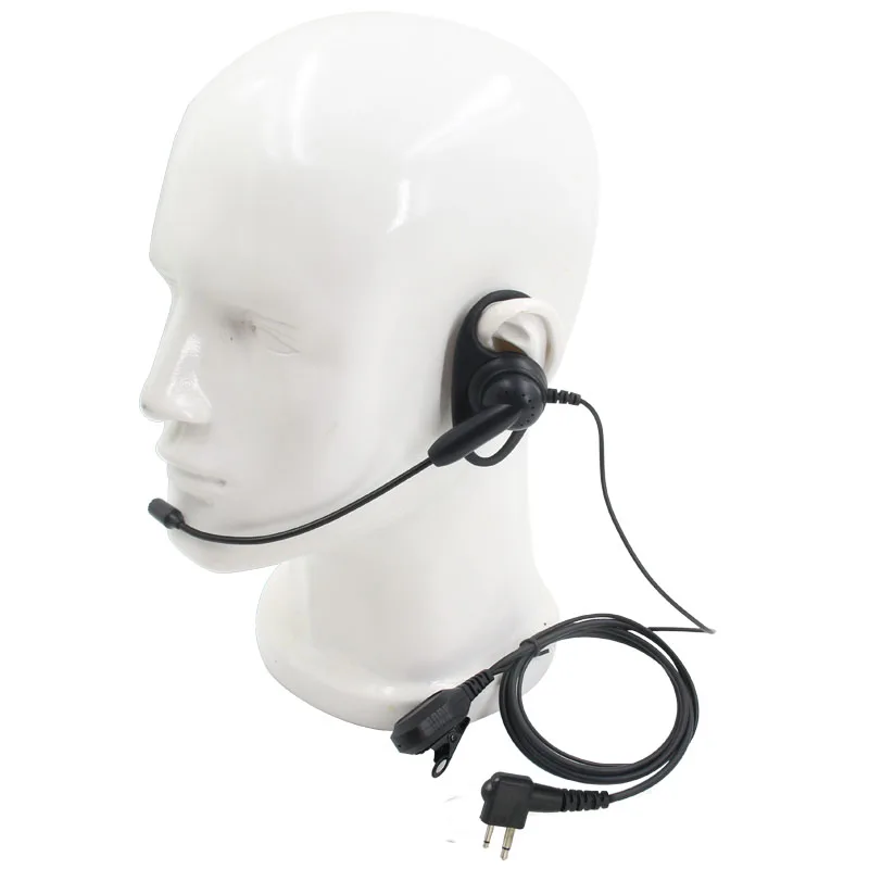 2 Pin D-Shape Tactical Headset Ptt Mic Earhook Earpiece Earphone For Motorola Gp88S Gp2000  Hytera Pd500 Tc585 Tc70000 Radio