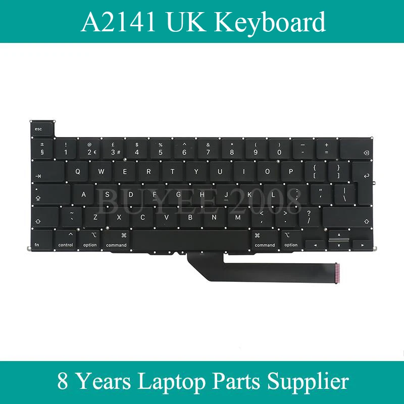 Nuova Tastiera Originale A2141 Uk Fine 2019 Anno Per Macbook Pro 16 "Inglese Uk Layout A2142 Sostituzione Tastiera