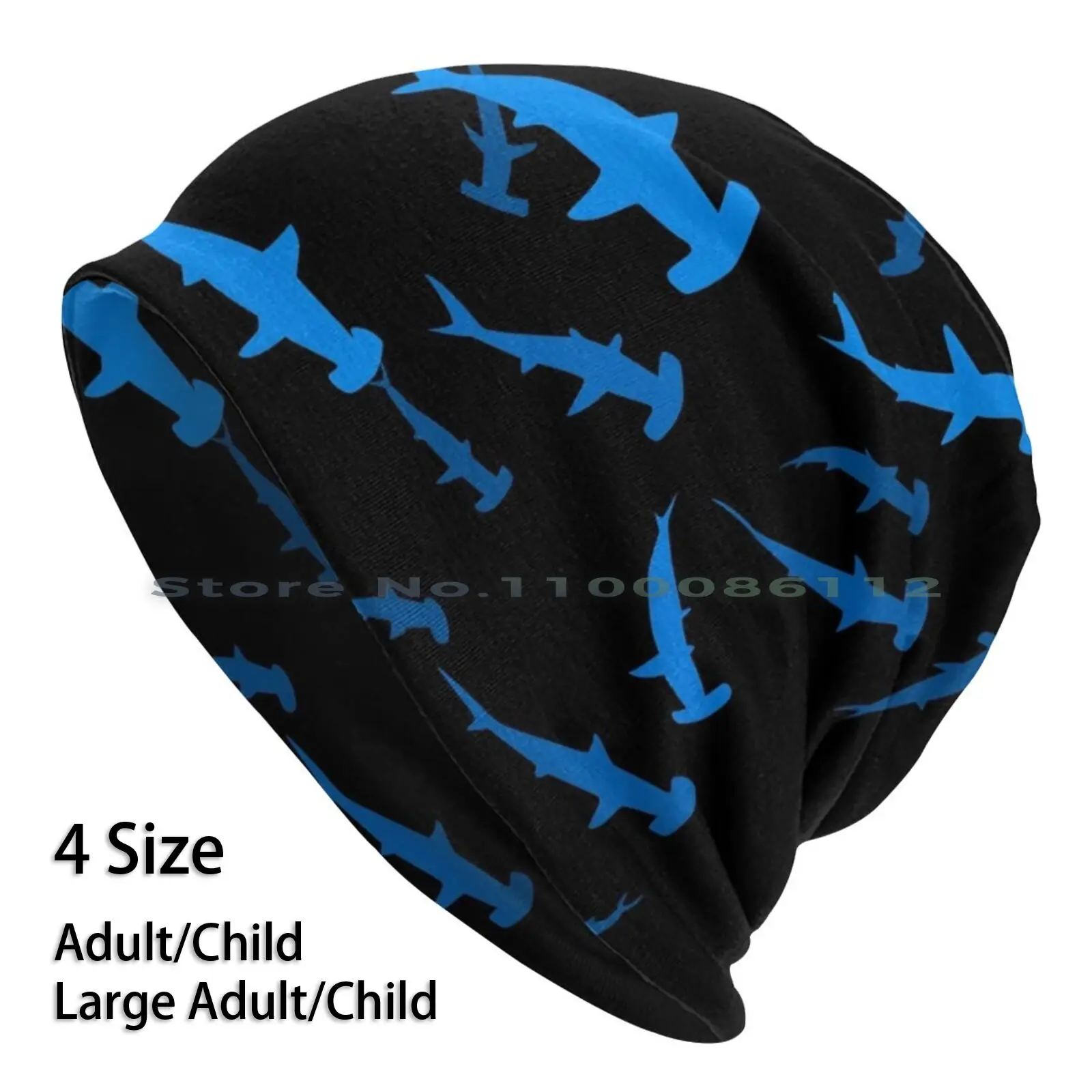 Hammerhead Shark Berretti Cappello Lavorato A Maglia Shark Toilet Water Ocean Fishes Attack Loop Nature Blue Hammer Killer Cappello Lavorato A Maglia 