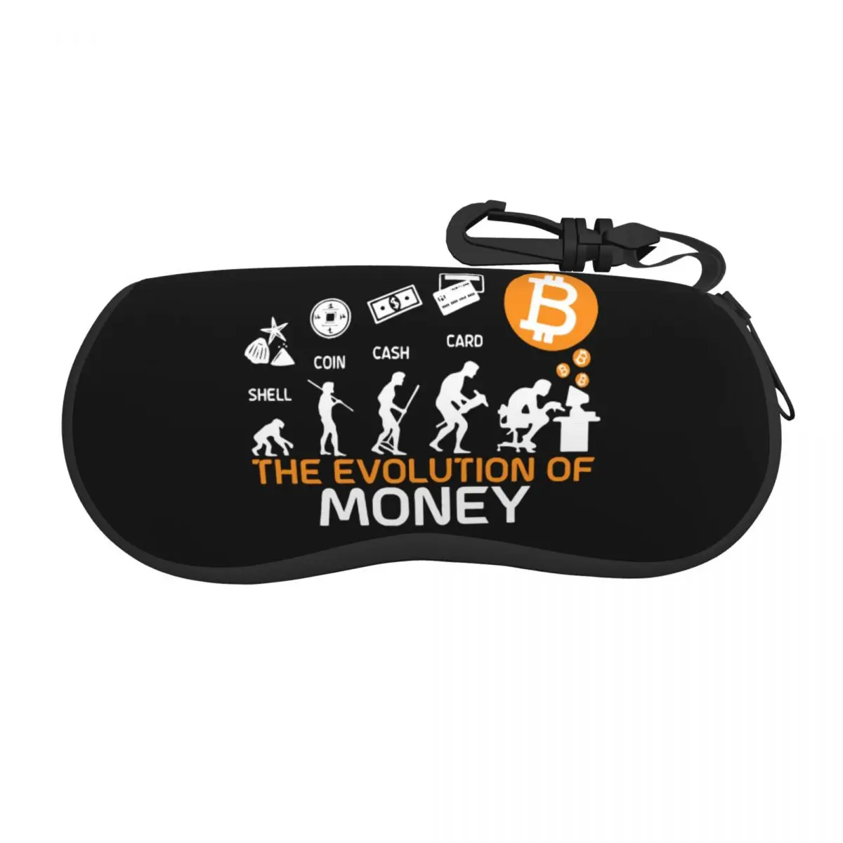 The Evolution Of Money Funny Bitcoin Glasses Case Crypto Coin Cryptocurrency Reading Storage Box Scatola Per Occhiali Anti-Pressione