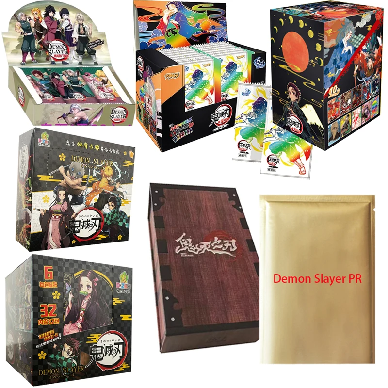 New Demon Slayer Collection Card Tcg Anime Booster Kamado Nezuko Rare Board Game Pack Box Toy Kids Birthday Gift