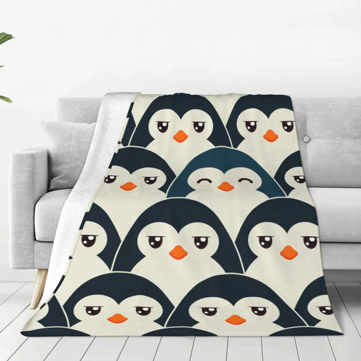 Cute Happy Penguin Coperte Coral Fleece Plush Winter Colorful Cartoon Coperta Leggera E Sottile Per La Casa Outdoor Rug Piece