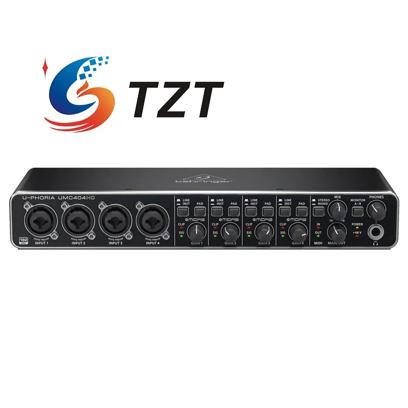 Tzt Umc404Hd Originale 4X4 Usb Midi/Interfaccia Audio Scheda Audio Esterna Con Microfono Preamplificatore Per Behringer