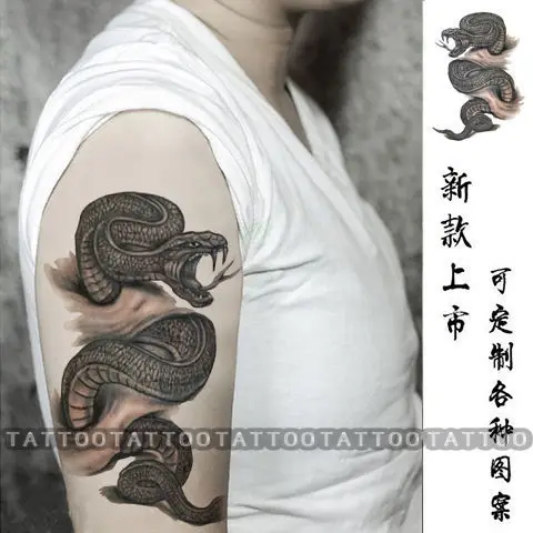 Serpente Tatuaggi Adesivo Caviglia Decorare Cobra Viper Tatuaggi Temporanei Braccio Impermeabile Tatuaggio Donna Uomo Arte Tatuaggi Finti All'Ingrosso