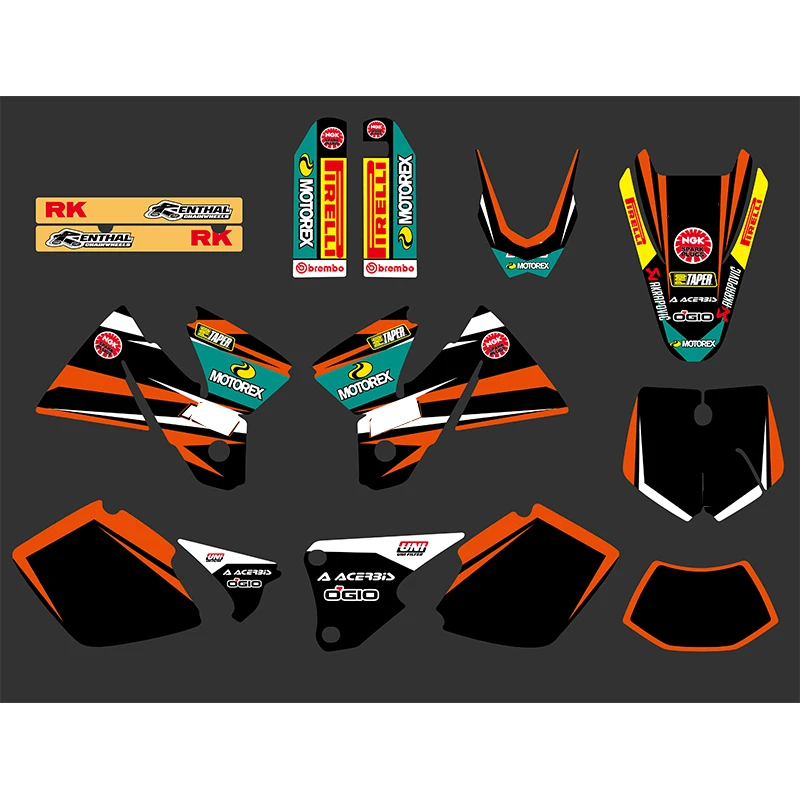 Per Ktm Dirt Pit Bike Moto Exc 1998 1999 2000 Adesivo Decalcomania Grafica