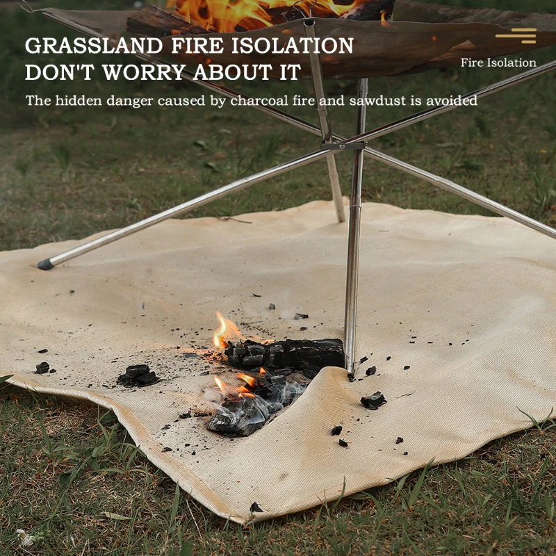 Fire Pit Mat Ignifugo Fornello Da Campeggio Grill Mat Coperta Per Ground Patio Deck Lawn Camping Fibra Di Vetro Ember Mat Stufa A Legna