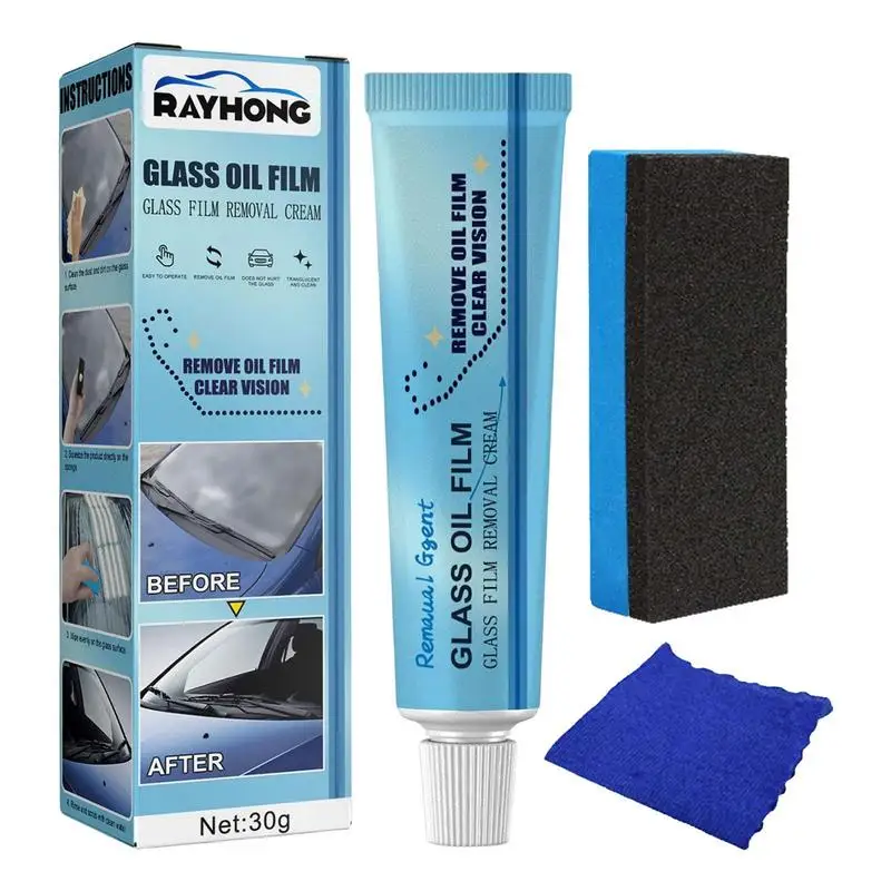 Universal Car Glass Cleaning Paste Auto Glass Polishing Glass Oil Film Remover Parabrezza Anteriore  Pasta Abrasiva Auto Per Auto Con Liquido Per La P