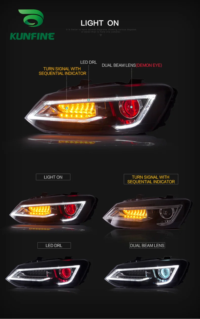 Car Styling Car Headlight Assembly Per Volkswagen Vw Polo Mk5 2011-2017 Led Head Lamp Car Tuning Light Parts Plug And Play