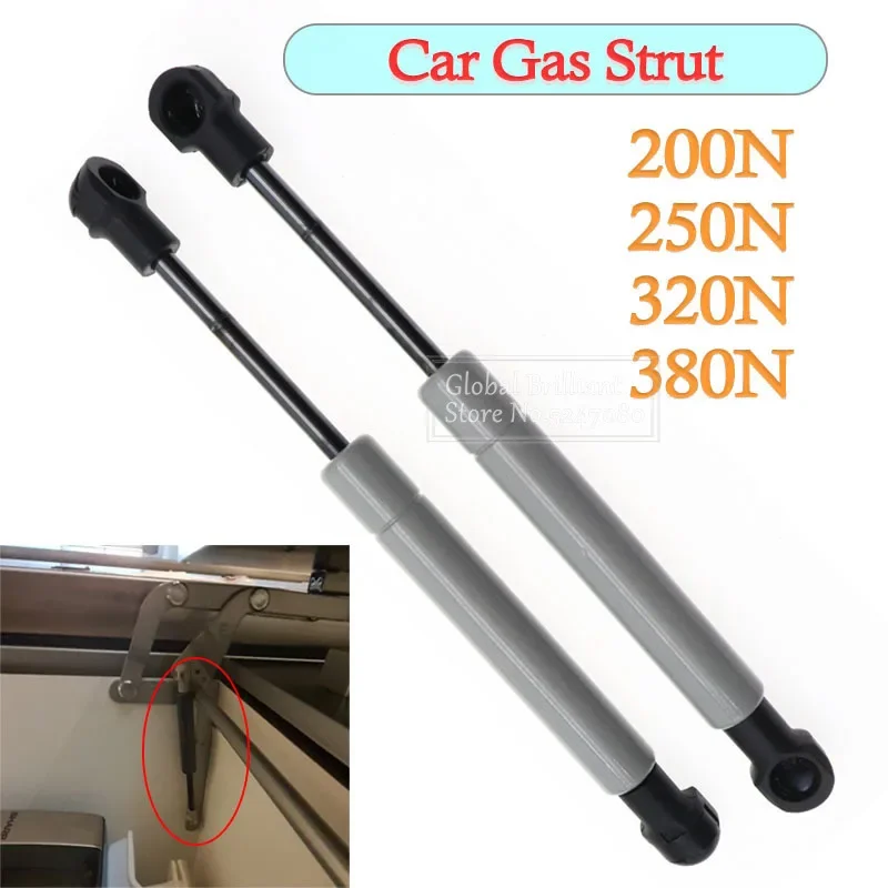 2 Pz 195Mm 200-380N M8 Auto Gas Strut Bar Molla A Gas Cofano Asta Di Supporto Shock Lift Per Rv Bed Window Bus Caravan M8