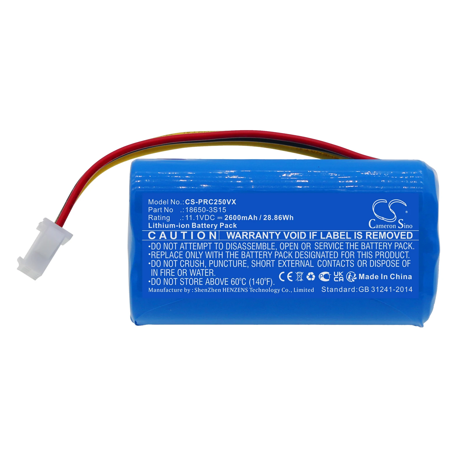 Batteria Per Vuoto Per Puro 18650-3S15 Cleanmate S460 Pucrc25 Pucrc26B Robot Aspirapolvere Capacità 2600Mah/28,86Wh Colore Blu