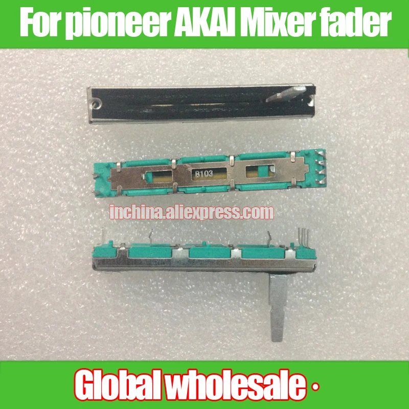 Per Pioneer Akai Mixer B10K B103 Potenziometro A Scorrimento Dritto Fader/Lunghezza Totale 60Mm Viaggi 45Mm/Fader Stereo B10Kx2