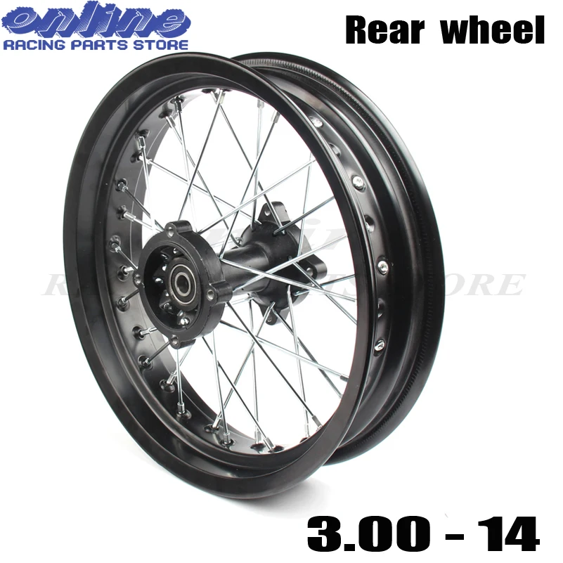 14 "Pollici Ruote Posteriori 3.00-14 Cerchi In Lega Per Kayo Bse Apollo Xmotos Da Corsa Supermoto Dirt Pit Bike Off Road