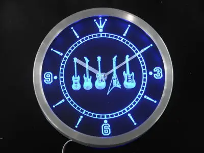 Nc0450 Armi Per Chitarra Hero Bar Beer Neon Light Signs Orologio Da Parete A Led
