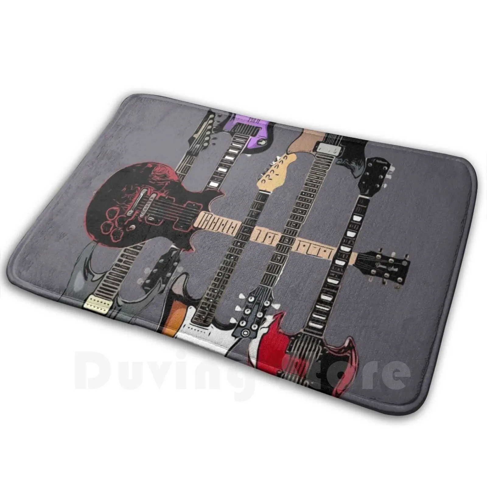 Chitarre Rock Tappeto Tappeto Tappeto Tappetino Antiscivolo S Camera Da Letto Chitarra Chitarre Modello Chitarre Axeman Guita Hero Geek Nerd
