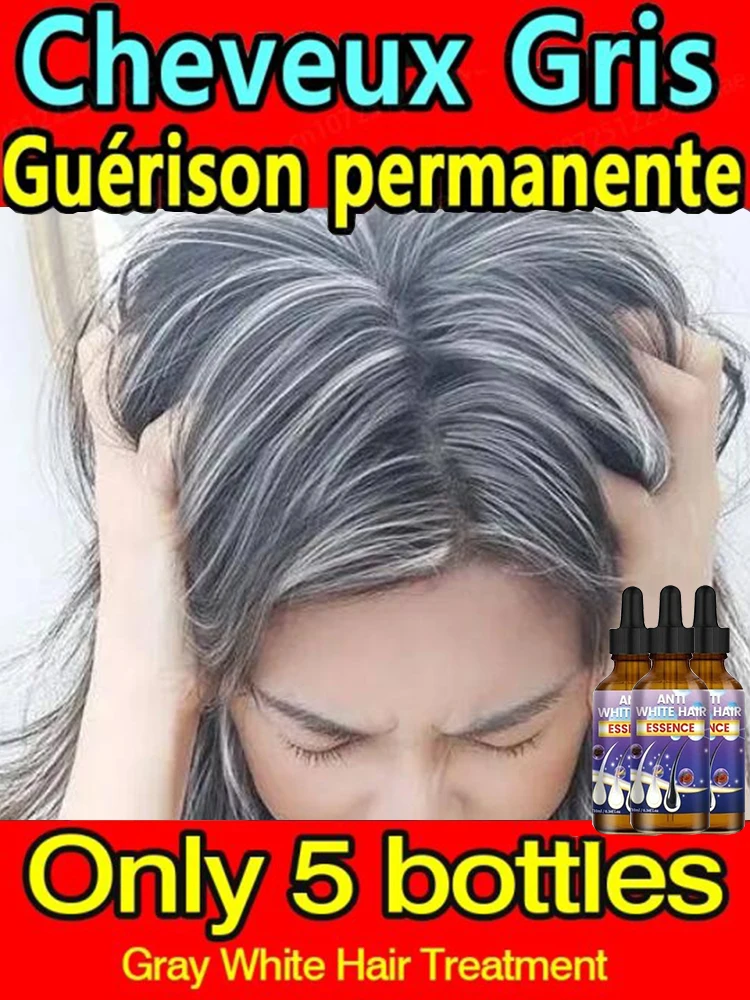 Anti Grey Hair Serum Treatment Remedy White Oscuring Hair White To Black Natural Color Repair Prodotti Nutrienti Per La Cura Dei Capelli