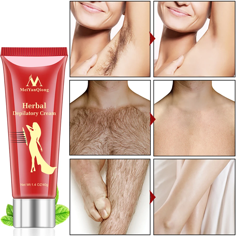 Rimozione Permanente Della Crescita Dei Capelli Inibitore Crema Depilatoria Alle Erbe Barba Bikini Gambe Intime Ascella Per Il Corpo Rimozione Indolor