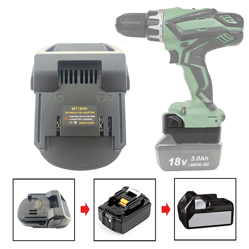 Mt18Hk Adapter For Makita 18V Lithium Battery Convert To For Hitachi / Hikoki 18V Li-Ion Batttery Power Tool Adapter Converter