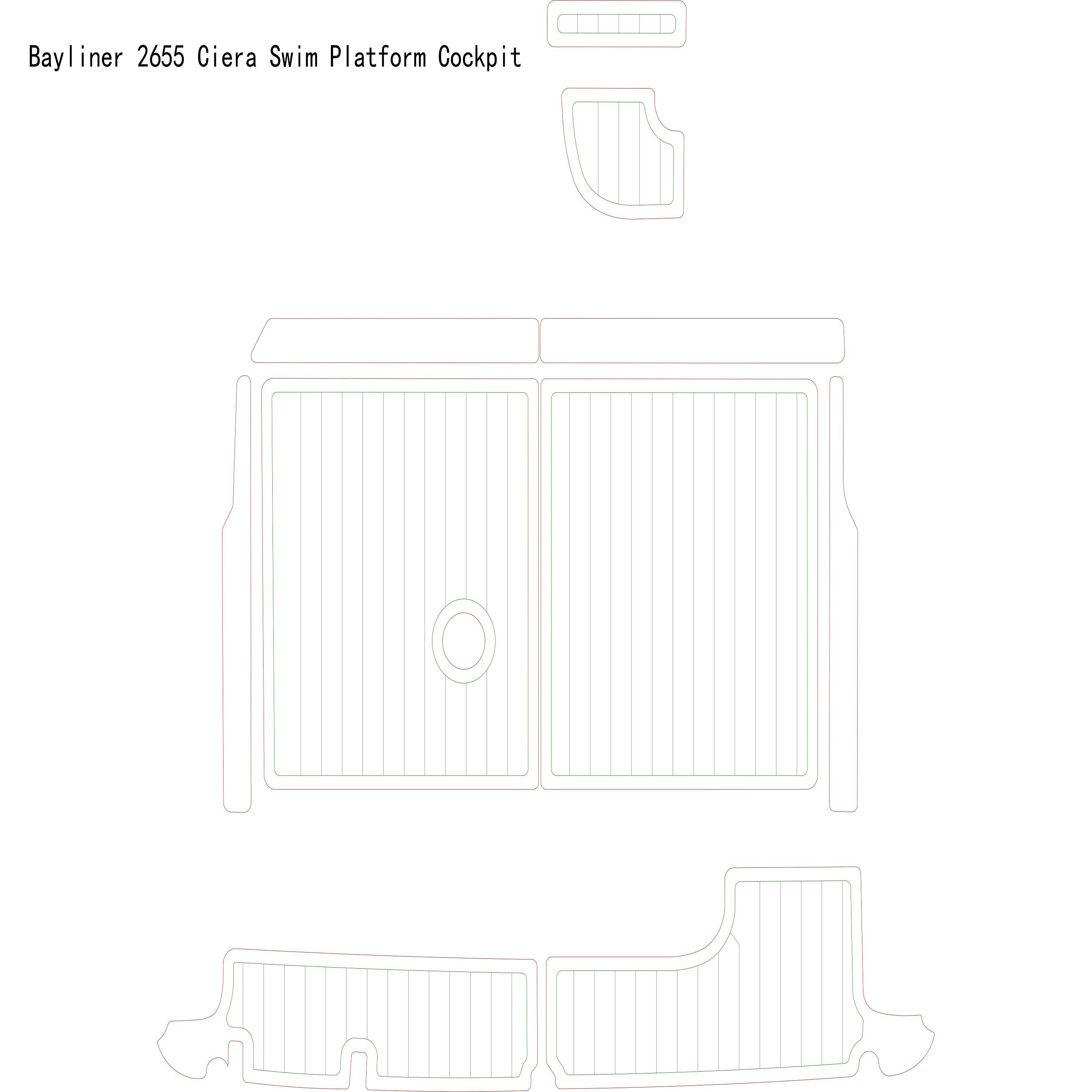 Bayliner 2655 Ciera Swim Platform Cockpit Boat Eva Faux Teak Deck Floor Pad