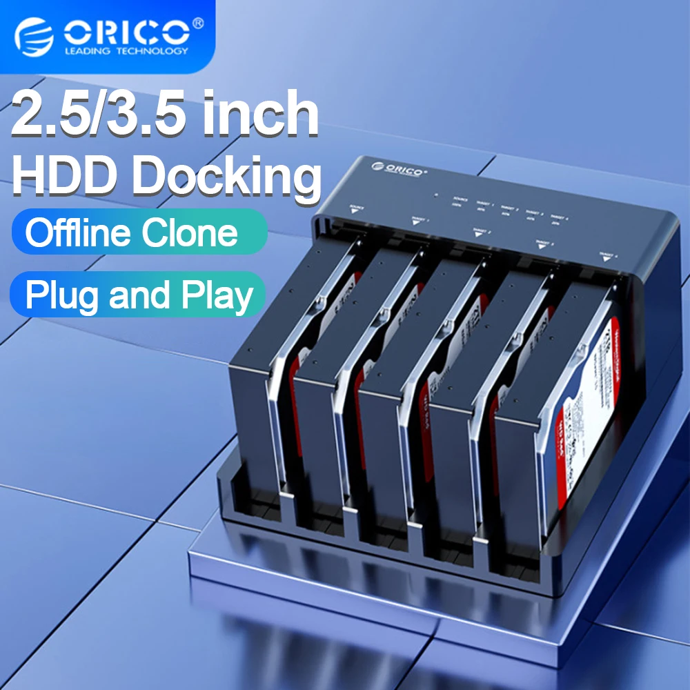 Docking Station Per Disco Rigido Orico 2/5 Bay Sata A Usb 3.0 Docking Hdd Per Hdd/Ssdstation Da 2.5/3.5 Pollici Con Funzione Di Clone Offline