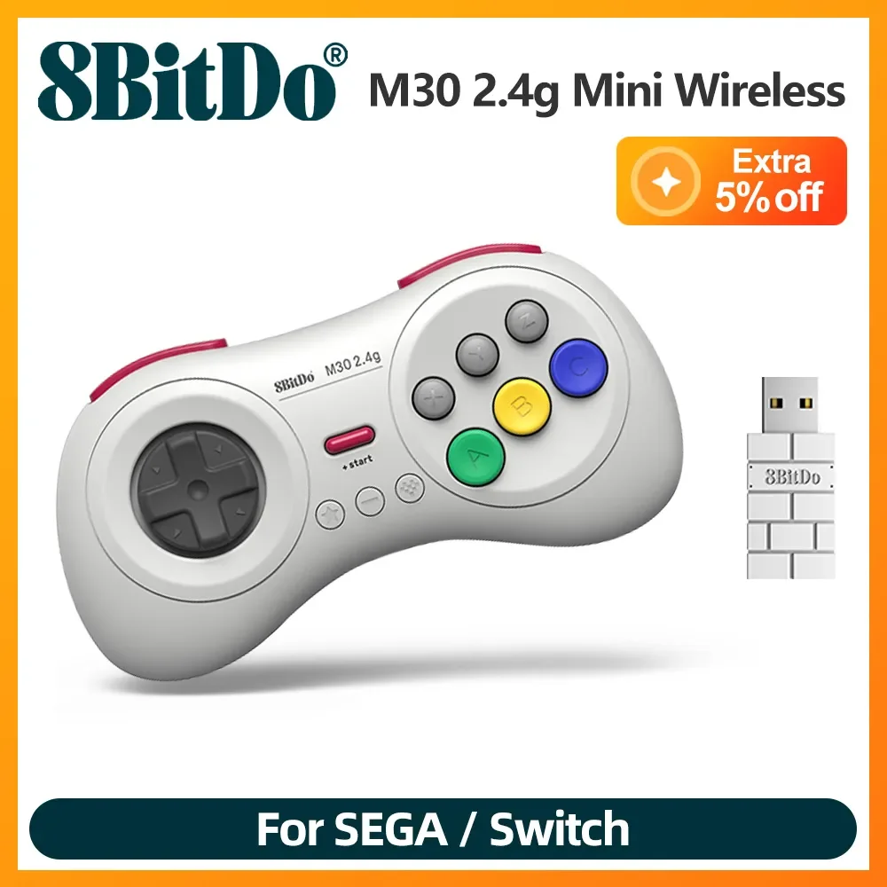 8Bitdo M30 2.4G Controller Wireless Gamepad Per Sega Genesis Mini E Mega Drive Mini - Sega Genesis