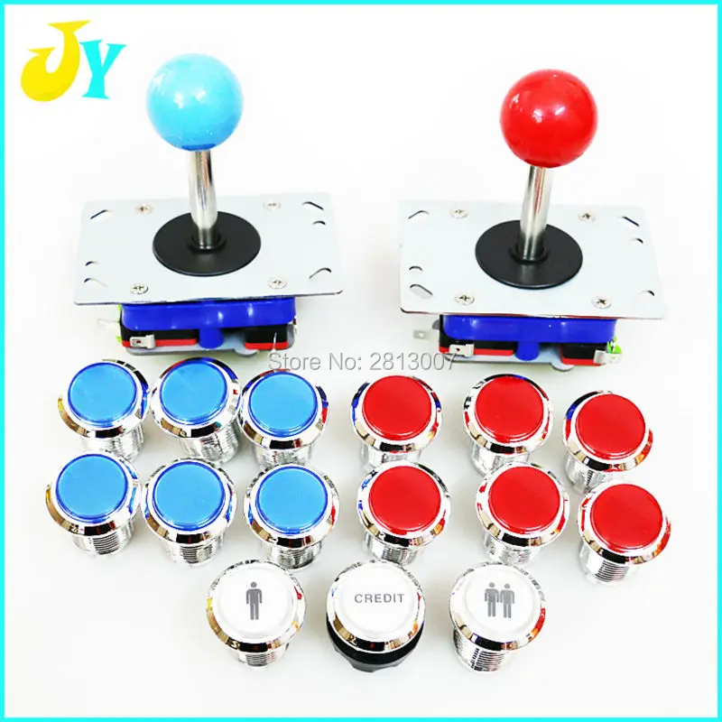 Fai Da Te Parti Arcade Bundle Kit Con Joystick 12 V Led Del Bicromato Di Potassio Illuminato Pulsanti Microinterruttore Build Up Cabinato Arcade