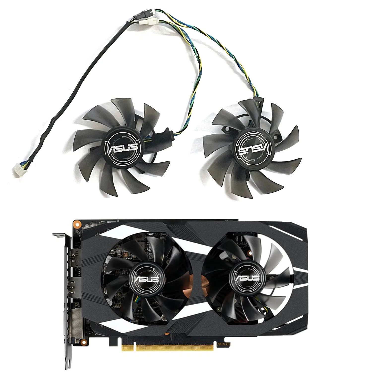 75Mm Muslimt128015Su Dc 12V 0.5A 6Pin Gtx 1650 Gtx 1660 Ti Gpu Ventola Per Asus Dual Gtx 1650 1660Ti Ventola Della Scheda Grafica