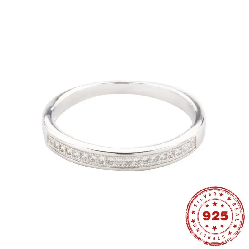 100% Ral S925 Anello Color Argento Sterling Per Donna Bianco Naturale 1.5 Carati Diamante Gemma Bizuteria Gioielli Anillos Genuini