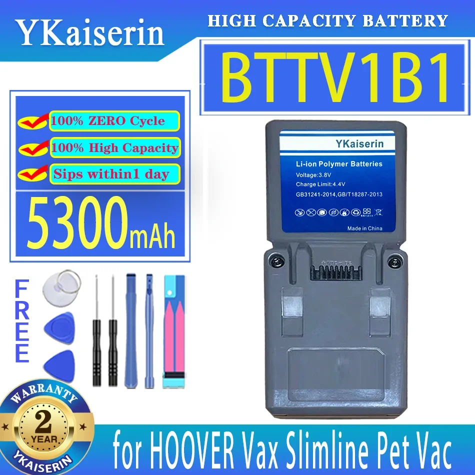Ykaiserin Batteria Bttv1B1 5300Mah Per Hoover Vax Slimline Pet Vac Nuovo Aspirapolvere Portatile Bateria