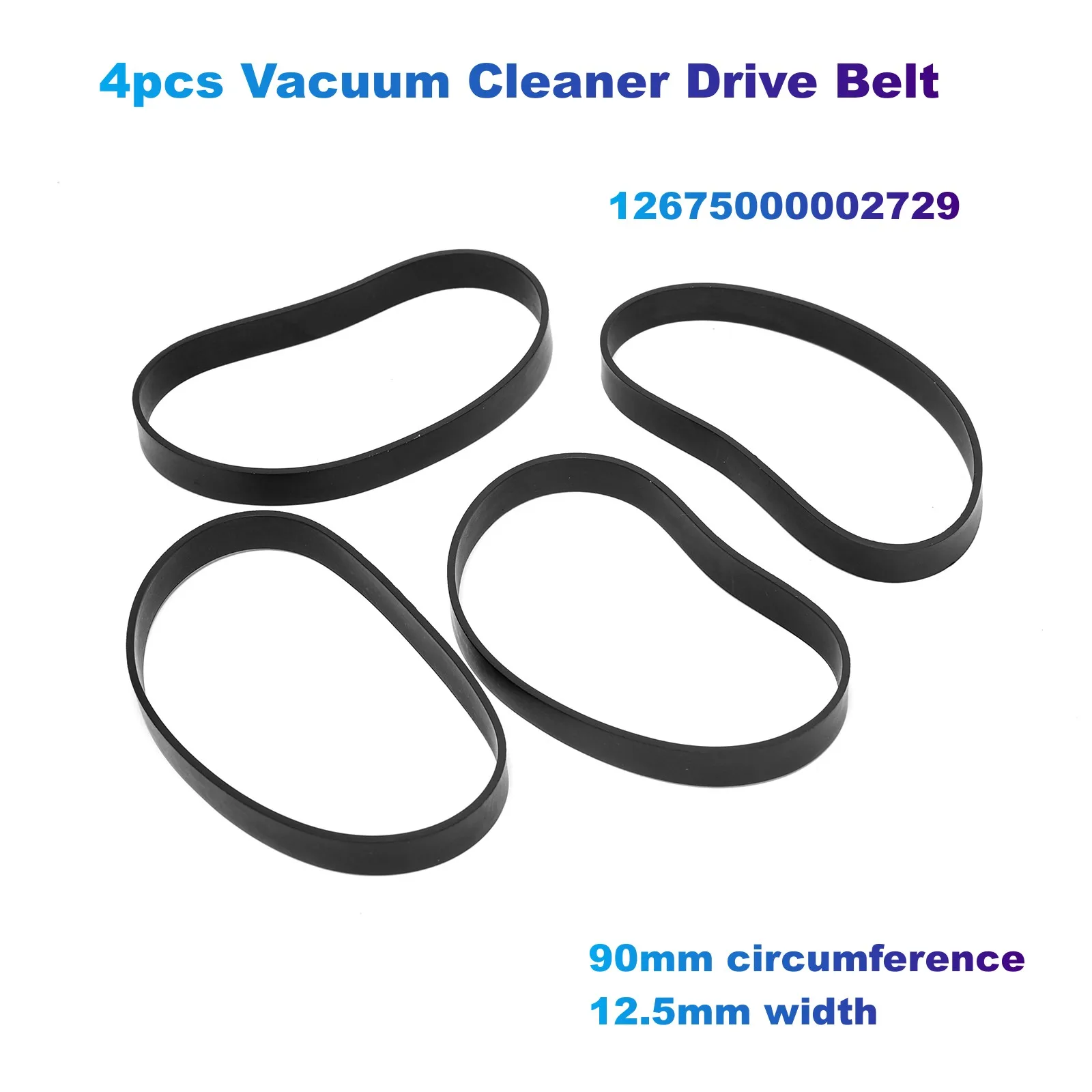 4 Pz Aspirapolvere Drive Muslimate (290Mm Circonferenza 12.5Mm Larghezza) Compatibile Con Black & Decker/Hoover/Goblin/Beldray