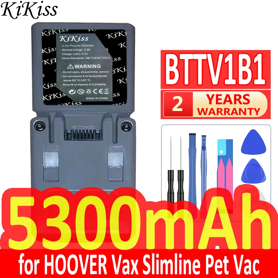5300Mah Kikiss Potente Batteria Bttv1B1 Per Hoover Vax Slimline Pet Vac Nuovo Aspirapolvere Portatile