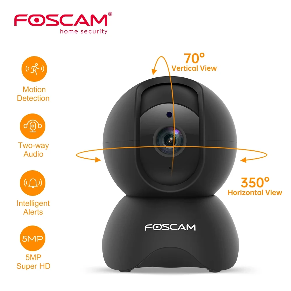 Foscam 5Mp Wifi Pet Telecamere 2.4Ghz Telecamera Per Interni Baby Monitor Con 360 ° Pan Tilt Audio A 2 Vie Telecamera Di Sorveglianza Di Sicurezza Dom