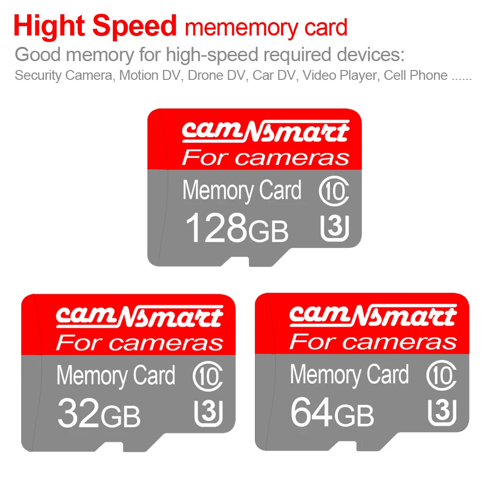 Scheda Di Memoria U3 Classe 10 Ad Alta Velocità Tf Card Micro Sd Tf/Sd Card Per Accessorio Telecamera Di Sicurezza Wifi Domestica 128Gb 64Gb 32Gb