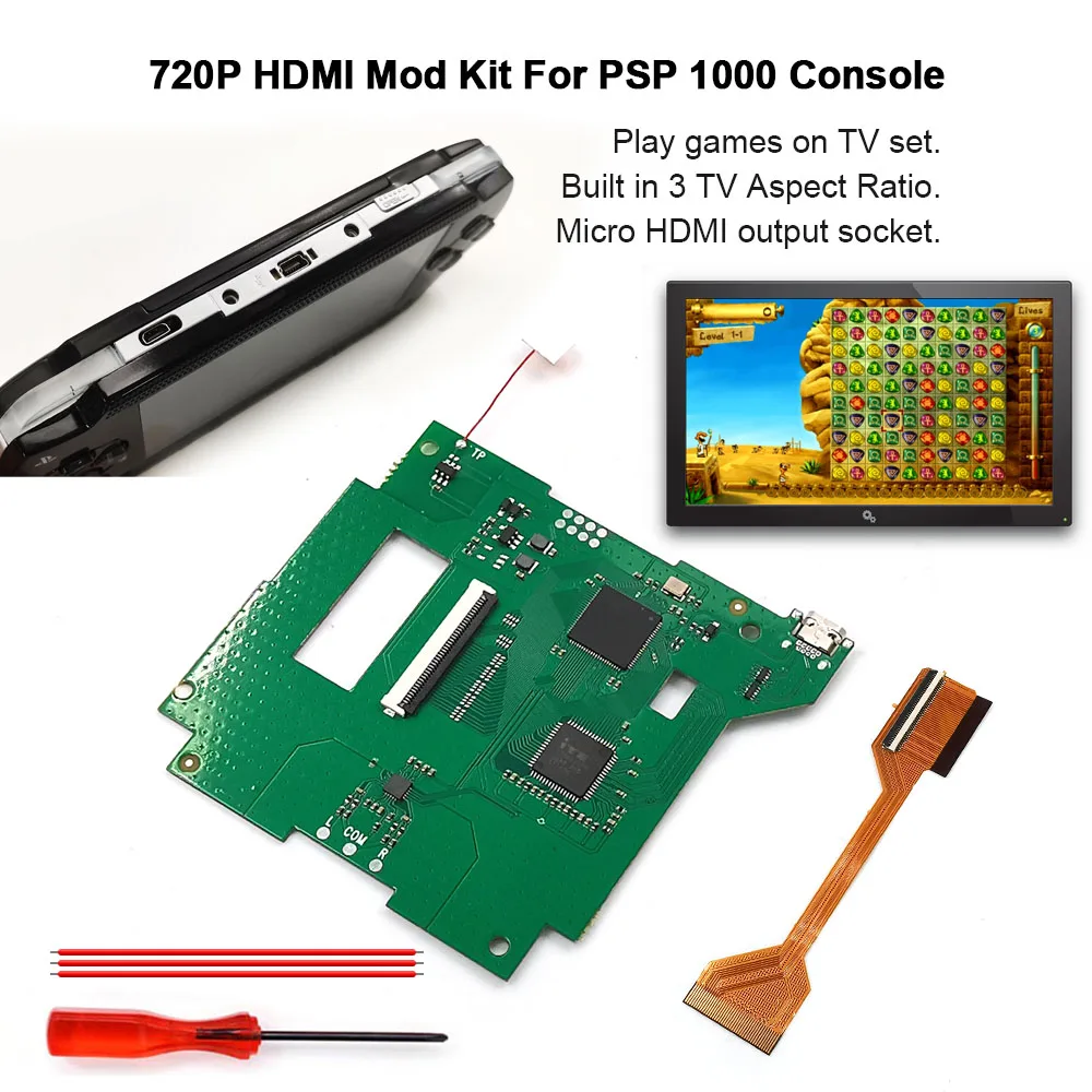 2023 Più Nuovo Hispedido Psp 1000 Digital Hdmi-Compatibile Mod Digital To Digital Hdmi Kit Per Console Psp 1000