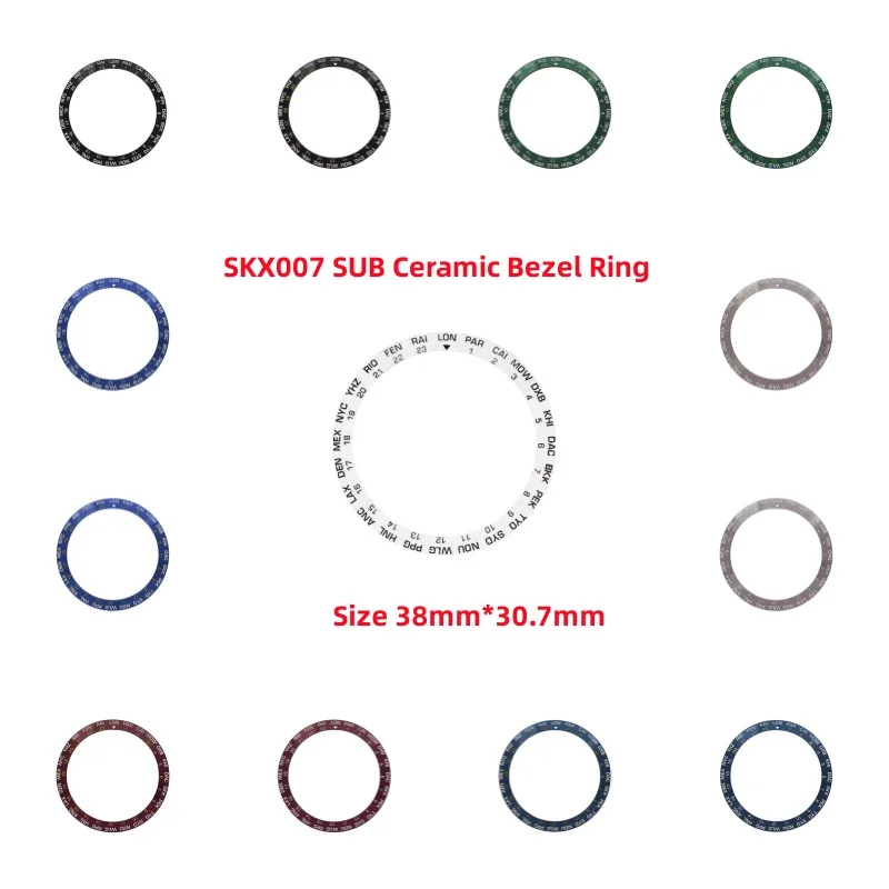 Accessori Per Orologi Mod 38Mm Pendenza Ceramica Oro Bianco 24H Cornice Inserto Anello Adatto Per Seiko Skx007 Sub Dive Watch Sostituire Le Parti