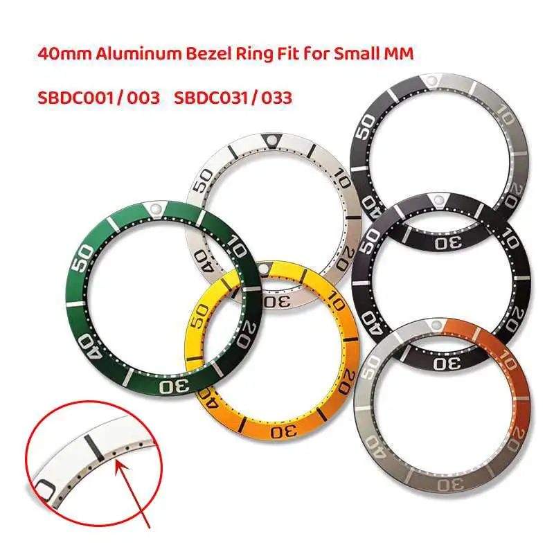 Mod 40Mm Verde Argento Nero Pendenza Cornice In Alluminio Inserto Capitolo Anello Misura Per Seiko Small Mm Sbdc001 003 Sbdc 031 033 Orologio Subacque
