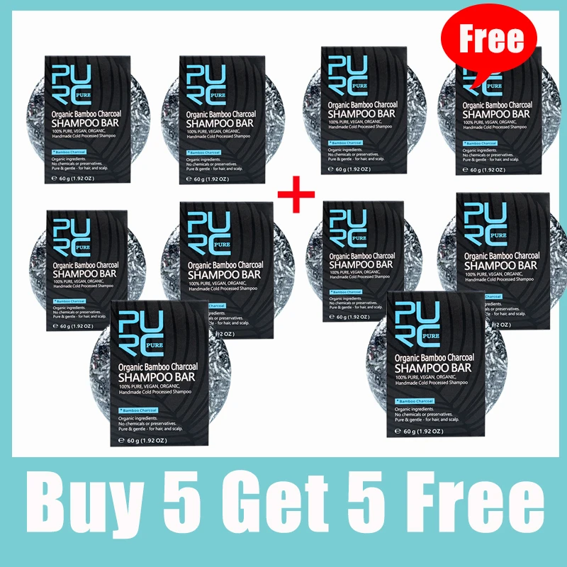 Purc Grey White Hair Shampoo Bar Bamboo Charcoal Clean Detox Soap Bar Black Hair Care Trattamento Lucido Per Capelli E Cuoio Capelluto