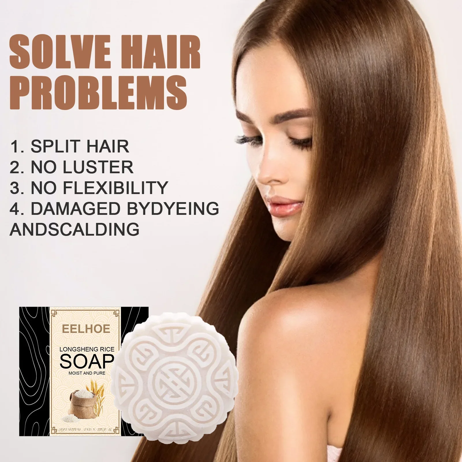 Eelhoe Original Rice Shamppoo Soap Bar Reject Dry Hair Conditioning Sapone Shampoo Nutriente Anti-Perdita Sapone Per Capelli Crescita Dei Capelli