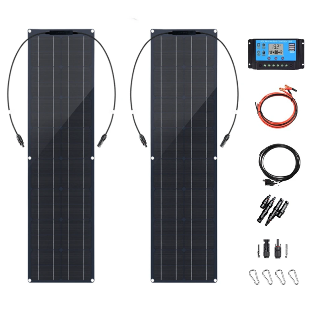 100 Watt Flexible Solar Panel Kit Pannello Solare Flessibile Da 100 Watt 12V 100 W 50W Celle Di Silicio Monocristallino Ad Alta Efficienza Pannelli Fo