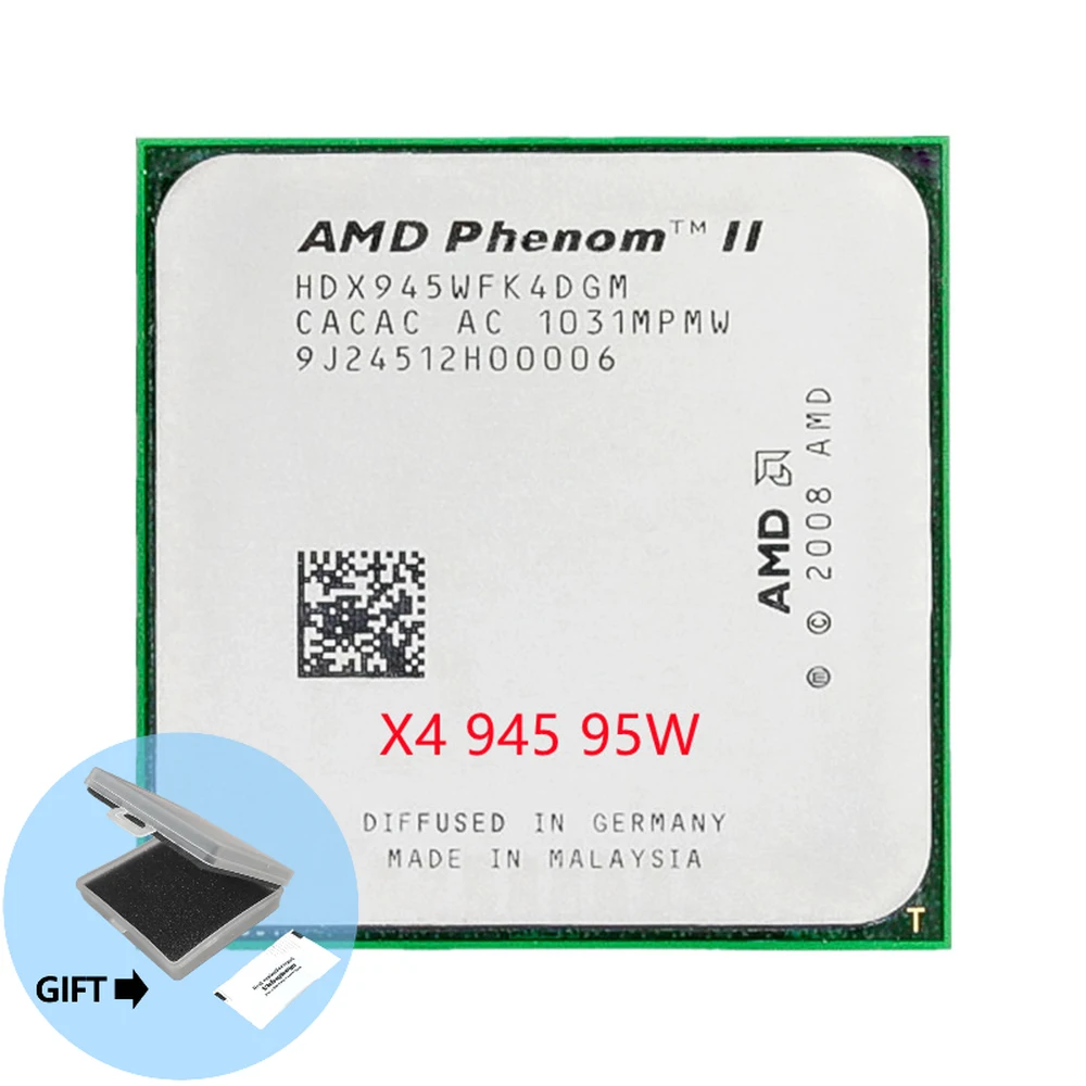 Processore Cpu Quad-Core Amd Phenom Ii X4 945 95W 3.0Ghz Am/ Socket Socket Am3